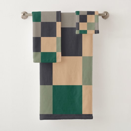 Modern Color Checks Checkerboard Bad Handdoek (Insitu)