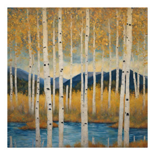 Modern Colorado Aspens Mountain Herfst Poster