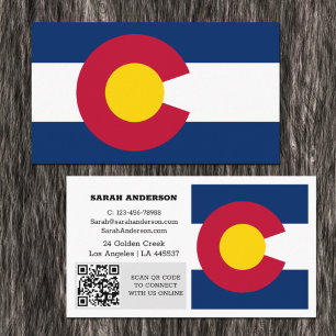 Modern Colorado Visitekaartje, Colorado Flag/Veren Visitekaartje