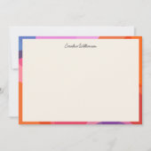 Modern Colorblock Border Gepersonaliseerde scriptn Notitiekaartje (Voorkant)