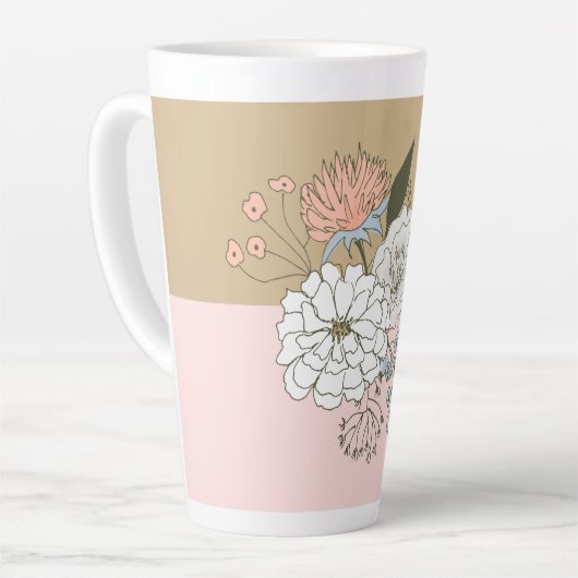 Modern Colorblock Bouquet Latte Mok (Linkerhoek)