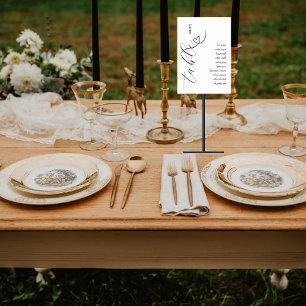 Modern ColorBlock Guest Name List Zwart op wit Kaart