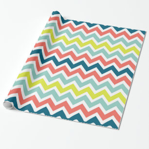 Modern Colorful Chevron Geometric Pattern Cadeaupapier