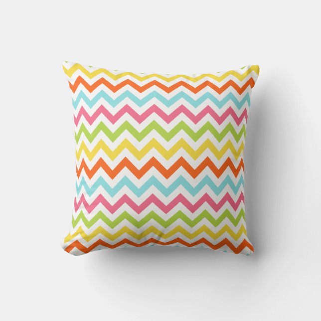 Modern Colorful Chevron Zigzag Pillow Kussen (Voorkant)