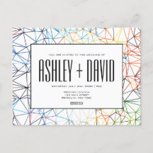 Modern Colorful Geometric Wedding Briefkaart