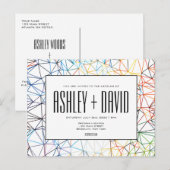 Modern Colorful Geometric Wedding Briefkaart (Voorkant / Achterkant)