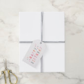 Modern Colorful Happy Birthday roze Cadeaulabel (Met Touw)