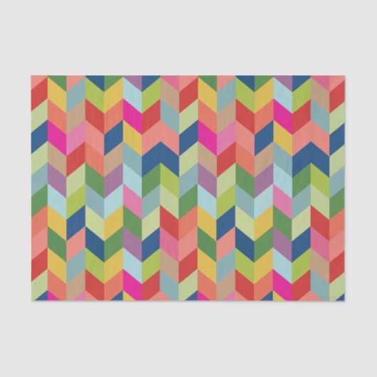 Modern Colorful Herringbone Tissuepapier (Voorkant)