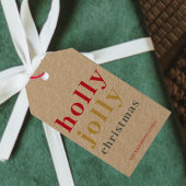 Modern Colorful Holly Jolly Feestdagen Cadeaulabel