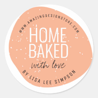 Modern colorful home baked ronde sticker