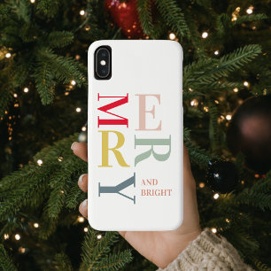 Modern Colorful Merry en Bright PRETTIGE FEESTDA iPhone XS Max Hoesje