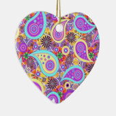 Modern Colorful Paisley Heart Hanging Ornament (Rechts)