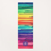Modern Colorful Rainbow Monogram Yogamat (Voorkant)