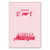 Modern Colorful Red Pink Retro Wedding Place Cards Kaart (Voorkant)