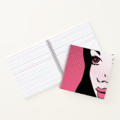 Modern Comic Book Pop Art of Woman's Face Notitieboek (Binnen)