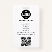 Modern Company ID Card with Photo & QR Code Badge (Achterkant)