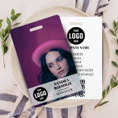 Modern Company ID Card with Photo & QR Code Badge