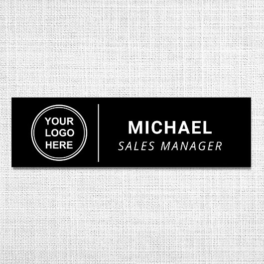 Modern Company Logo Black Naamplaatje