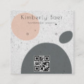 Modern Concrete Abstract Oorbel Display QR-code Vierkante Visitekaartje (Voorkant)