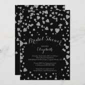 Modern Confetti Hearts Bridal Shower Invitation Kaart (Voorkant / Achterkant)