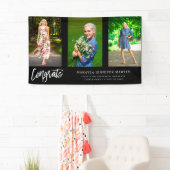 Modern Congrats 3 foto Afstuderen banner - zwart (Insitu)