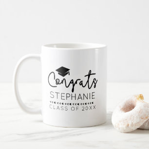 Modern Congrats Afstudeerder Graduation Cap Coffee Koffiemok
