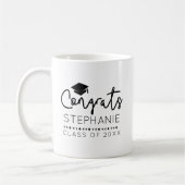 Modern Congrats Afstudeerder Graduation Cap Coffee Koffiemok (Links)