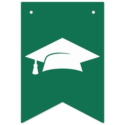 Modern Congrats Afstudeerder Green Afstuderen Vlaggetjes (Eerste vlag)