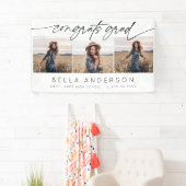 Modern Congrats Afstudeerder Script 3 Fotocollage Spandoek (Insitu)