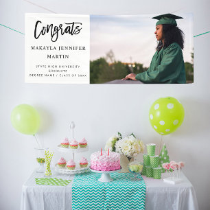 Modern Congrats H Photo Afstuderen banner - White