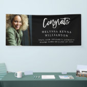 Modern Congrats Photo Afstuderen banner - zwart (Beurs)