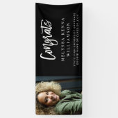 Modern Congrats Photo Afstuderen banner - zwart (Verticaal)