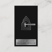 Modern Construction Black Silver Home Building Lux Visitekaartje (Voorkant)