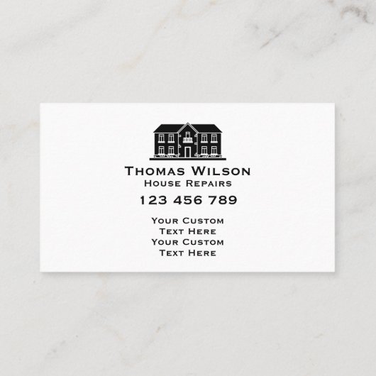 Modern Construction Handyman Carpenter Tools Wood Visitekaartje (Achterkant)