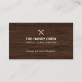 Modern Construction Handyman Carpenter Tools Wood Visitekaartje (Voorkant)