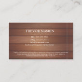 Modern Construction Handyman Carpenter Tools Wood Visitekaartje (Achterkant)