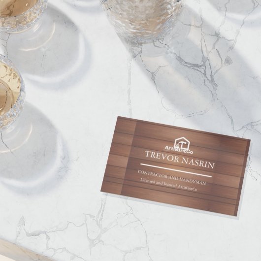 Modern Construction Handyman Carpenter Tools Wood Visitekaartje