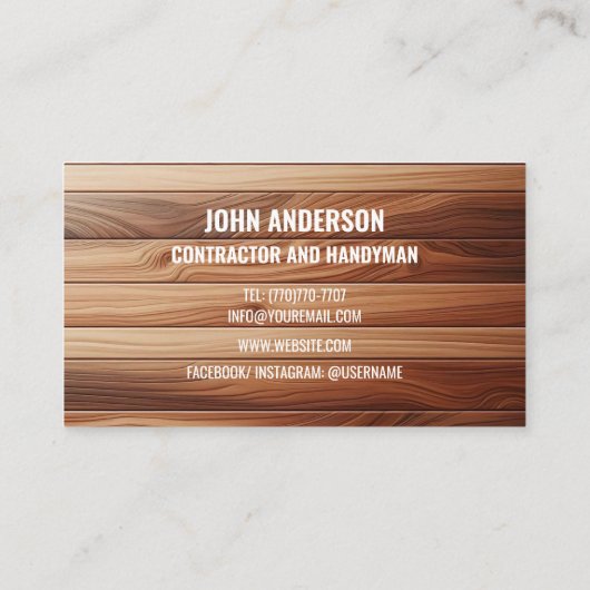 Modern Construction Handyman Contractor Renovation Visitekaartje (Achterkant)