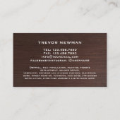 Modern Construction Handyman Tools Wood Visitekaartje (Achterkant)