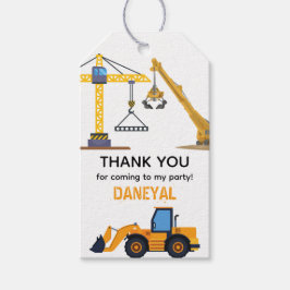 Modern Construction Simple Kid's Birthday Cadeaulabel