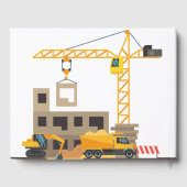 Modern Construction Simple Kid's Birthday Gastenboek (Achterkant)