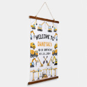 Modern Construction Simple Kid's Birthday Hangend Wandkleed (Gebogen)