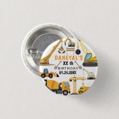 Modern Construction Simple Kid's Birthday Ronde Button 3,2 Cm (Voorkant /achterkant)