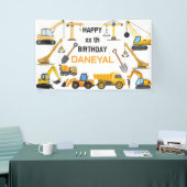 Modern Construction Simple Kid's Birthday Spandoek (Beurs)
