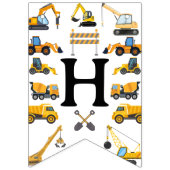 Modern Construction Simple Kid's Birthday Vlaggetjes (Eerste vlag)