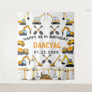 Modern Construction Simple Kid's Birthday Wandkleed