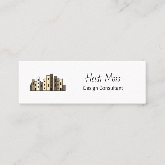 Modern Contemporary Design Consultant QR code Mini Visitekaartje (Voorkant)