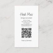 Modern Contemporary QR code Design Consultant Visitekaartje (Achterkant)