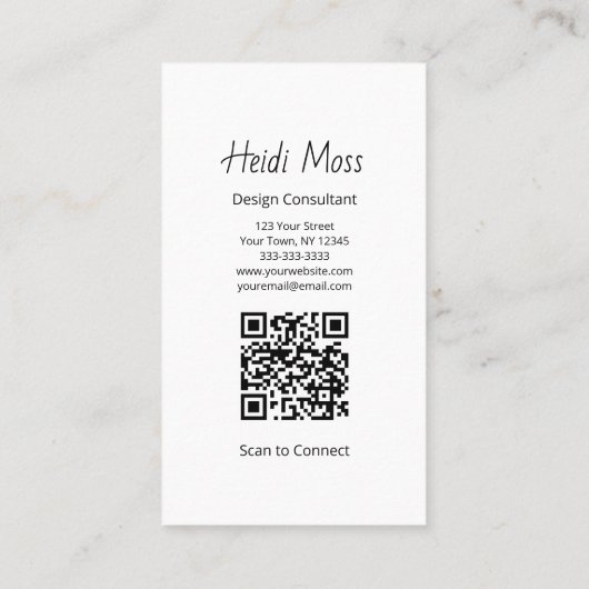 Modern Contemporary QR code Design Consultant Visitekaartje (Achterkant)