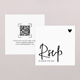 Modern Contemporary Wedding QR Code Online RSVP Notitiekaartje
